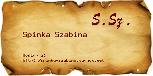 Spinka Szabina névjegykártya